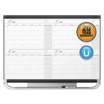 Quartet® Prestige 2 Magnetic Total Erase 4-month Calendar, 36 X 24, Graphite Color Frame freeshipping - TVN Wholesale